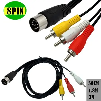 Din 8 Pin 3RCA Kabel 8Pin Din Konektor Samec 3-RCA Samec Audio Kabel Pro Hudební Nástroje, Audio Zařízení