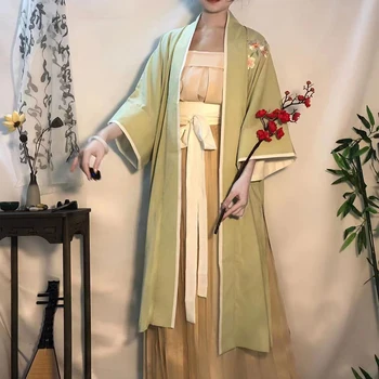 Elegantní Čínském Stylu Výšivky Čtyři Kus Oblečení Set Žen Zelená Podvazkové Šaty Sady Denní