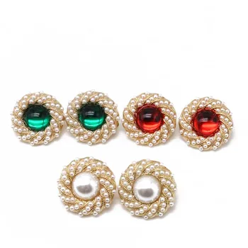 Kulaté Perly Clusteru Sladké Klip Roztomilé Náušnice Červená Zelená Bílá Brincos Šperky Pro Ženy, Svatební Party