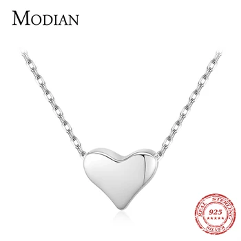 Modian 2021 Nové Minimalismus Real 925 Sterling Silver Vynikající Srdce Přívěsek Náhrdelník Pro Ženy, Svatební Zásnubní Jemné Šperky
