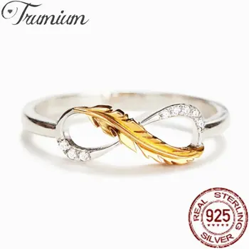 Trumium Vynikající 925 Mincovní Stříbro Prsten Nekonečno Symbol Populární Šperky Dámské Zásnubní Dar Věčnosti Anillos Mujer